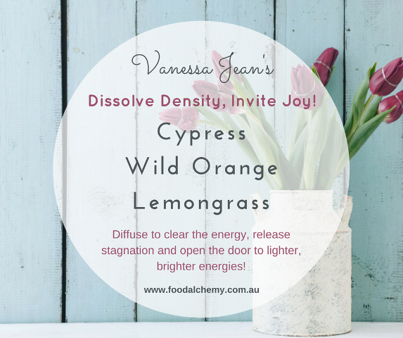 Dissolve Density, Invite Joy! essential oil reference: Cypress, Wild Orange, Lemongrass