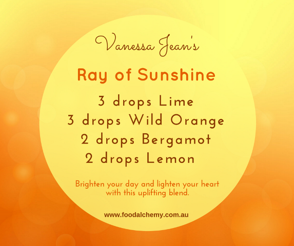 Ray of Sunshine essential oil reference: Lime, Wild Orange, Bergamot, Lemon