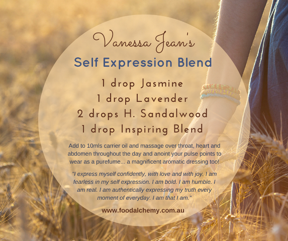 Self Expression Blend essential oil reference: Jasmine, Lavender, Hawaiian Sandalwood, Inspiring Blend